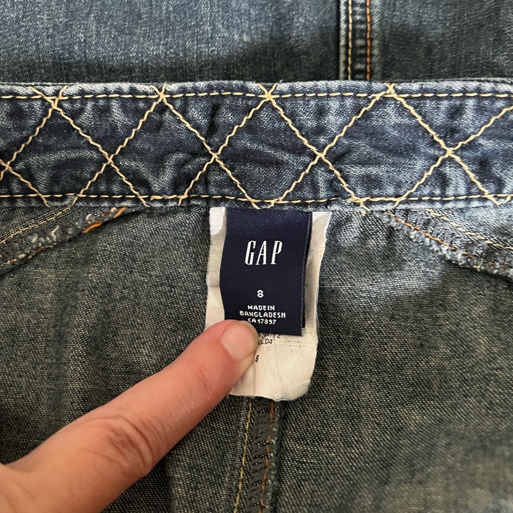 Vintage Gap denim A line skirt, distressed - Picture 10 of 12